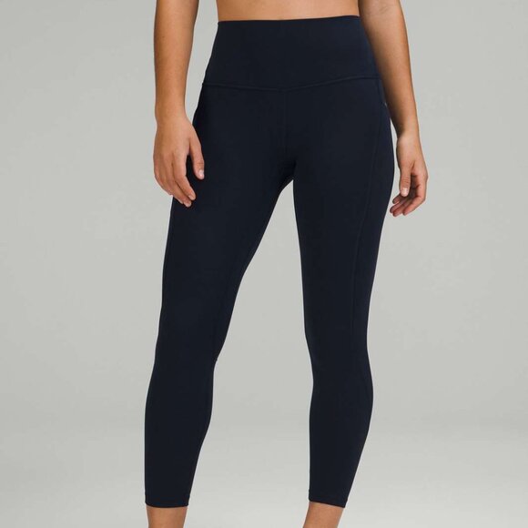 Lululemon Women's 4 Align High Rise Black Cropped Leggings Yoga Pocketed‎ Pants - Picture 1 of 6